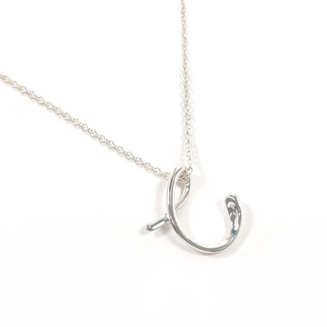 【日本直送 二手美品】蒂芙尼 TIFFANY&Co. 項鍊 Alphabet 字母 C Elsa Peretti 925 純銀 飾品
