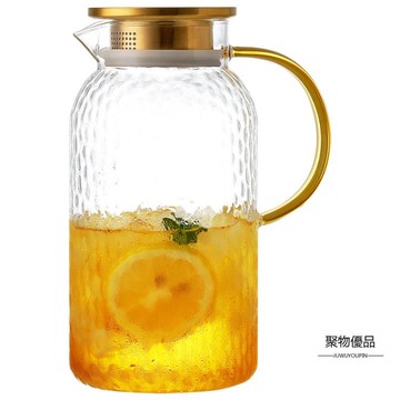 冷水壺玻璃家用耐高溫涼白開水杯大容量扎壺耐熱涼茶壺涼水壺【聚物優品】