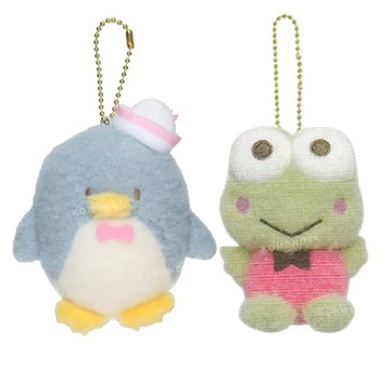 小禮堂 Sanrio 三麗鷗 絨毛玩偶吊飾 (復古系列) 山姆企鵝 大眼蛙