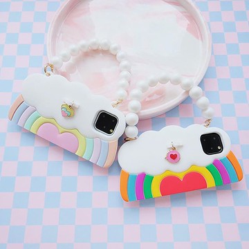 【Candies】雲朵彩虹手提晚宴包 淡彩 深彩 - iPhone 11 Pro 生日