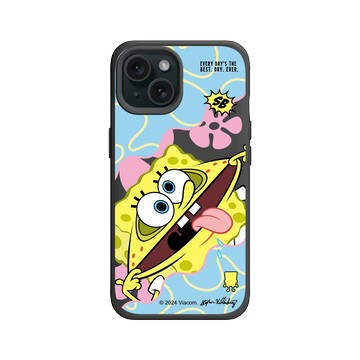 iPhone 15 SolidX 黑 - 海綿寶寶 SpongeBob - 搞笑海綿