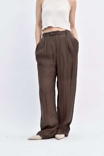 (L) murua高腰質感棕色長褲