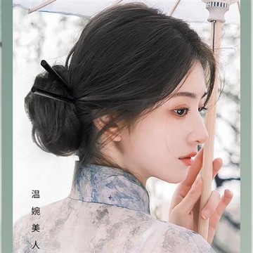 【巴黎精品】現貨+預購 真髮丸子頭假髮透氣輕量免打理假髮整頂假髮隱形增髮-國風丸子頭女假髮3色a1ky10