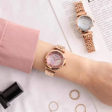 MUMU【TM00311】MEIBIN氣質玫瑰石英錶  貝殼 時尚 手錶 玫瑰金 水鑽手錶 女錶 閃耀 聖誕交換禮物