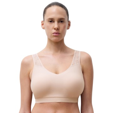 【Chantelle Lab】透氣涼感蕾絲V領無痕內衣>XS-XXL>粉膚色(11G10_01N)【Soft Stretch】