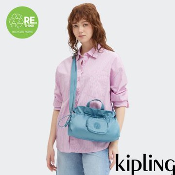 『拉拉包』Kipling 湖水藍輕盈束口手提側背包-ELZA
