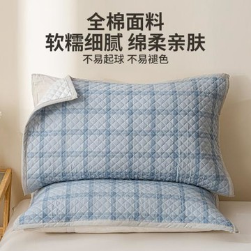 純棉綁帶枕巾一對裝加厚防滑不脫落柔軟透氣全棉枕頭蓋巾