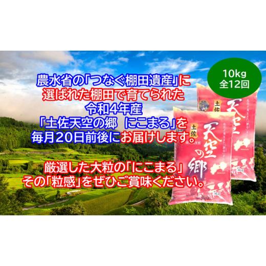 ふるさと納税 高知県 本山町 ★令和5年産★2010年・2016年 お米日本一コンテスト inしずおか 特別最高金賞受賞 土佐天空の郷　にこまる　10kg定期便　毎月お届…