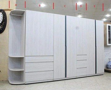 【歐風別館】亞培10.7尺白雪杉色系統衣櫃【基隆至台中免運費】