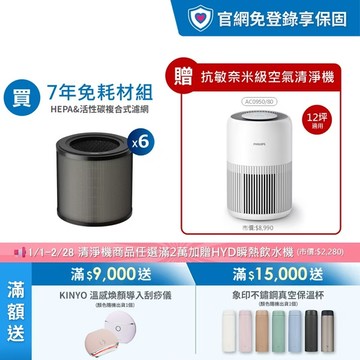 ★六年份濾網組 送主機(AC0950)★奈米級HEPA&活性碳複合式濾網 (FY0910/30)-適用型號: AC0950