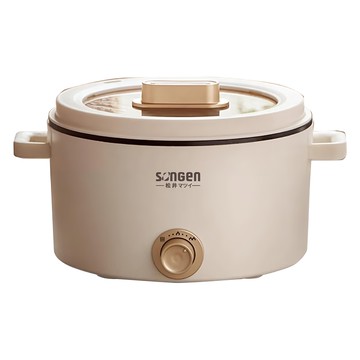 SongJing 松井多功能美食電火鍋 旋鈕操作 防乾燒自動斷電 不沾鍋塗層  SG-177HS-W