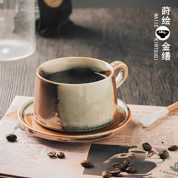 復古手工粗陶咖啡杯手沖咖啡杯套裝陶瓷日系馬克杯日式下午茶杯子