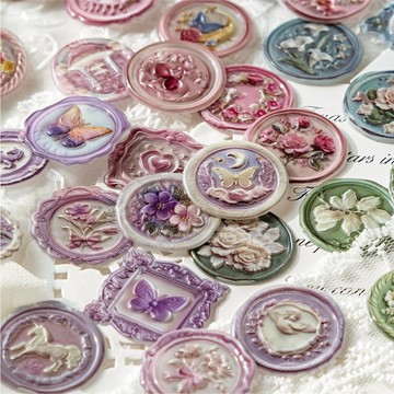 【玫瑰花園手作】火漆印章膠貼 火漆蠟貼 貼紙 信封貼 封口貼 裝飾貼紙 手帳貼紙 文具 SY0188