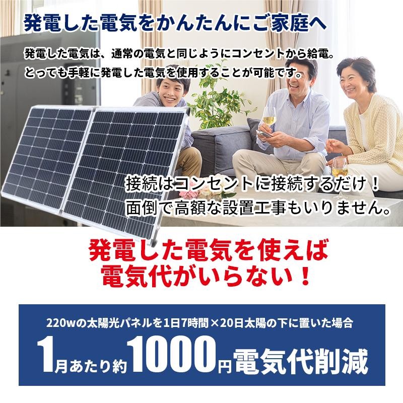 かんたん節電ソーラーパネル コンセントに差して発電 プラグイン