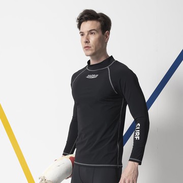 莫妮娜 台灣製 水陸兩用長袖防曬水母上衣  (男女適穿)中性款 四針併縫 黑 -2L