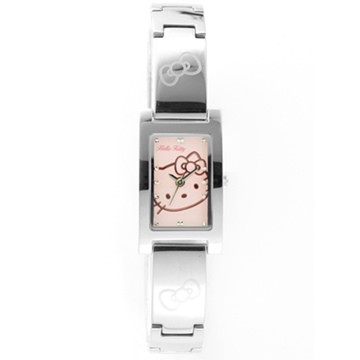 【HELLO KITTY】凱蒂貓秀氣質感流行手錶 (銀/粉紅 LK679LWPI)