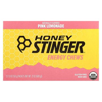 Honey Stinger, 能量咀嚼片，粉色檸檬水味，12 包，每包 1.8 盎司（50 克）