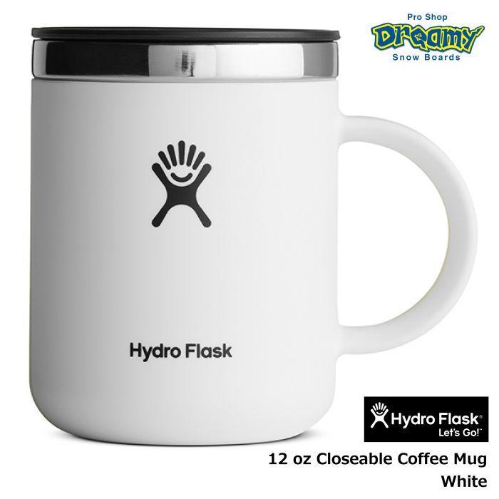 Hydro Flask ハイドロフラスク 12 oz Closeable Coffee Mug #5089331 White 354ml ステンレス マグカップ スライダー付き フタ 真空断熱構造 マイカップ 正規品