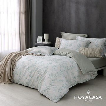 HOYACASA  60支抗菌天絲織棉兩用被床包組｜霧葉森語｜(雙人/加大/特大)
