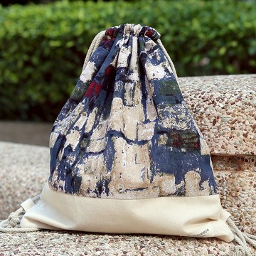 束口後背包/束繩包/束口袋 ~ 石紋圖案(B88)