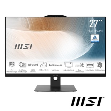 MSI微星 Modern AM272P 1M-858TW 27型AIO液晶電腦(Intel Core 5 120U/8G/1T SSD/Win11)