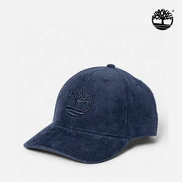 Timberland 中性深藍色燈芯絨LOGO棒球帽|A65RJ451