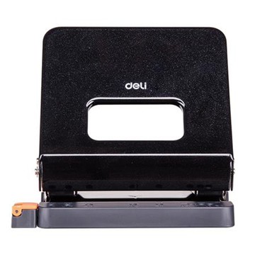 得力Deli省力二孔打孔機/E0142/孔徑6mm/黑/25張