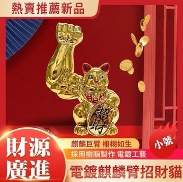 〖現貨〗電鍍大力麒麟臂招財貓擺件巨手肌肉手臂大胳膊粗臂劫財貓巨臂【林之舍】