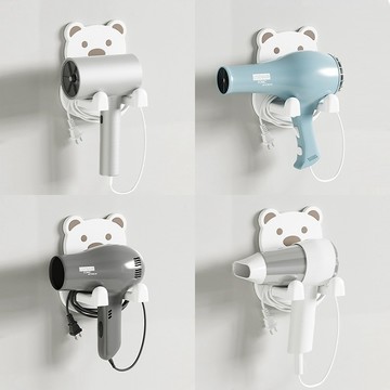 【台灣24H出貨】吹風機架 吹風機收納 壁掛置物架 免打孔 吹風機掛架 手機支架 廁所收納架 掛勾置物架 無痕置物架