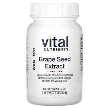 Vital Nutrients, 葡萄籽提取物，200 毫克，90 粒全素膠囊（每粒膠囊 100 毫克）
