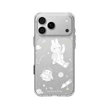 iPhone 18 Pro Max Clear Case（相機按鈕） 透明 - 懶散兔與啾先生 Lazy Rabbit and Mr.Chu - outerspace