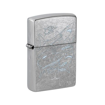 Zippo 【官方授權店】Guy Harvey shark swarm 鯊魚拼貼畫(Guy Harvey)設計防風打火機