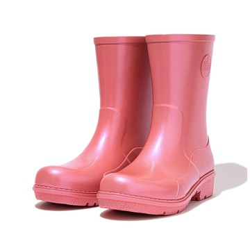 FitFlop WONDERWELLY 珠光切爾西短筒雨靴-女(珠光玫瑰珊瑚色)
