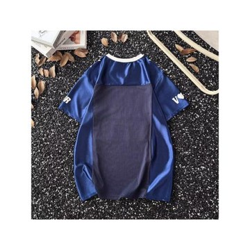 美式運動t恤男女夏季穿搭豹紋愛心球衣短袖復古寬松休閑速干v領衣