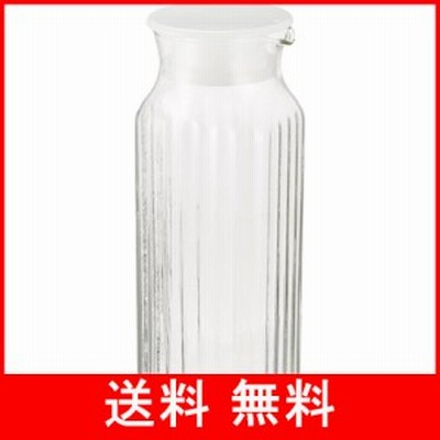 iwaki(イワキ) 耐熱ガラス ピッチャー 冷水筒 ホワイト 1L 茶こしなし 角型サーバー 麦茶 お茶 ポット KT296K-W