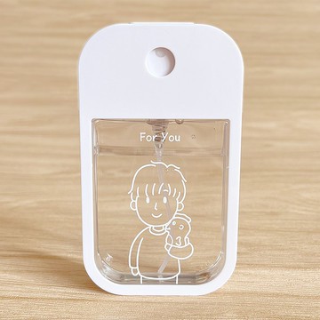 【邊框款】客製 酒精/香水噴霧瓶-白線條Q版似顏繪