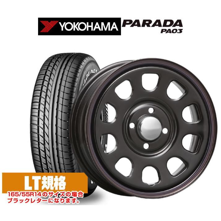 サマータイヤ ホイール 4本セット BADX AMD G-Line SP YOKOHAMA PARADA パラダ PA03 165/55R14