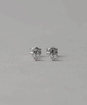 ete  PT900 鑽石小愛心耳環 銀色  | 耳環  送禮 情人節 [Rakuten Fashion]