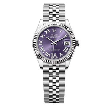ROLEX 勞力士 278274 蠔式女錶日誌型 紫面 VI鑽石 31mm