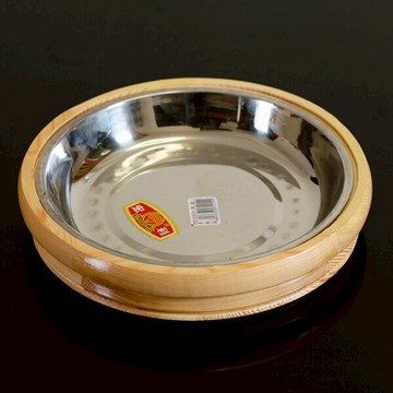 創意紋理壽司盆木盤大餐盆菜木盤菜壽司帶內膽木盆菜碟盤菜本色