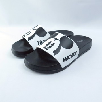 DISNEY 迪士尼正版 女款 防水拖鞋 米奇 台灣製 120265WHT 黑x白【iSport愛運動】