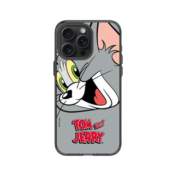 iPhone 15 Pro Max Clear 酷墨灰 - 湯姆貓與傑利鼠 Tom and Jerry - 大臉湯姆貓