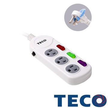 TECO東元 三開三插轉接電源線組(6尺) XYFWL23R6