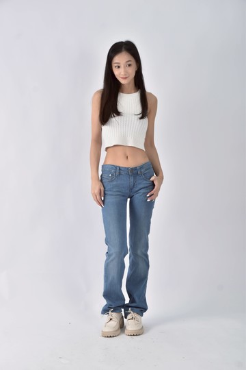 (S) marc jacobs丹寧牛仔棉質直筒藍色長褲