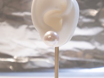 925純銀14-14.5mm天然無核淡水珍珠button耳環