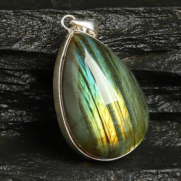 稀有級-冰種火彩月光石吊墜女男款  925銀鑲嵌  拉長石項墜飾品