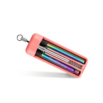 FinalStraw｜折疊式不鏽鋼環保吸管-珊瑚紅（彩虹吸管）