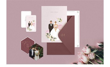 客製婚卡服務-W&W婚卡盛宴-設計映像訂製款-風格B喜帖套裝