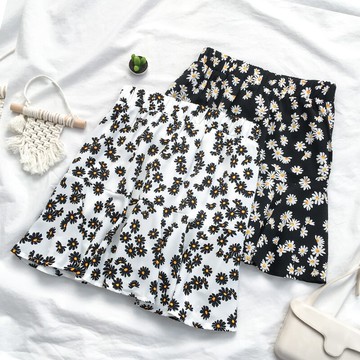 大碼胖mm新款小雛菊裙子女夏復古法式半身裙新款流行a字裙潮