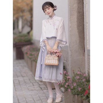 紫藤夢原創漢服改良漢元素連衣裙套裝旗袍中式國風復古文藝民國風